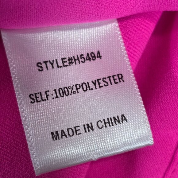 Womens Jodifl Fuchia Pink Scalloped V-Neck Blouse 3/4 Sleeve 100% Polyester L - Picture 3 of 8